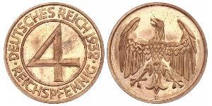 4 Reichpfennig República de Weimar (1918-1933) Bronce 