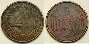 4 Reichpfennig República de Weimar (1918-1933) Bronce 