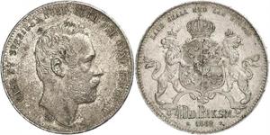 4 Riksdaler United Kingdoms of Sweden and Norway (1814-1905) Argent Charles XV de Suède (1826 - 1872)