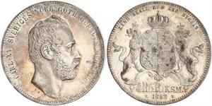 4 Riksdaler United Kingdoms of Sweden and Norway (1814-1905) Argent Charles XV de Suède (1826 - 1872)