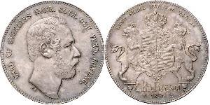 4 Riksdaler United Kingdoms of Sweden and Norway (1814-1905) Argent Charles XV de Suède (1826 - 1872)