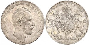 4 Riksdaler United Kingdoms of Sweden and Norway (1814-1905) Plata Carlos XV de Suecia (1826 - 1872)