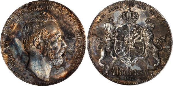 4 Riksdaler United Kingdoms of Sweden and Norway (1814-1905) Срібло Карл XV (1826 - 1872)