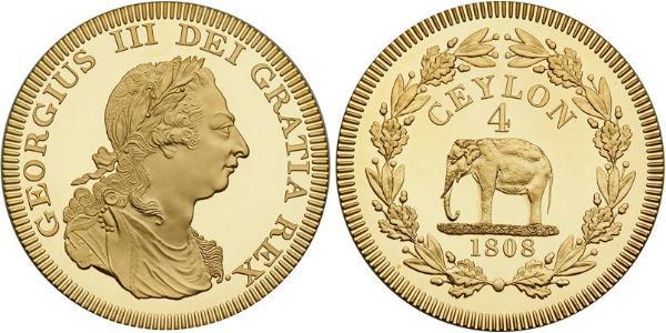 4 Rixdollar Шри Ланка/Цейлон / Соединённое королевство Великобритании и Ирландии (1801-1922) Золото Георг III (1738-1820)
