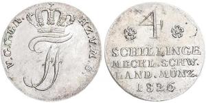 4 Shilling Grand-duché de Mecklembourg-Schwerin (1352-1918) Argent Frédéric-François Ier de Mecklembourg-Schwerin