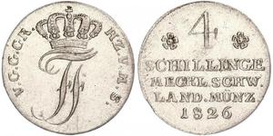 4 Shilling Mecklemburgo-Schwerin (1352-1918) Plata Federico Francisco I de Mecklemburgo-Schwerin