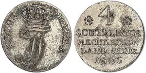 4 Shilling Mecklemburgo-Schwerin (1352-1918) Plata Federico Francisco I de Mecklemburgo-Schwerin