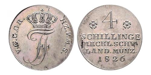 4 Shilling Duchy of Mecklenburg-Schwerin (1352-1918) 銀 腓特烈·法蘭茲一世