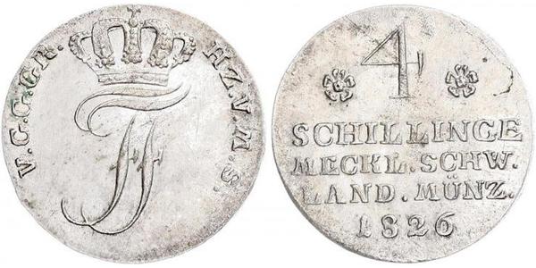 4 Shilling Duchy of Mecklenburg-Schwerin (1352-1918) 銀 腓特烈·法蘭茲一世