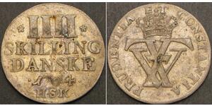 4 Skilling Danemark Argent 