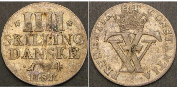 4 Skilling Danemark Argent 