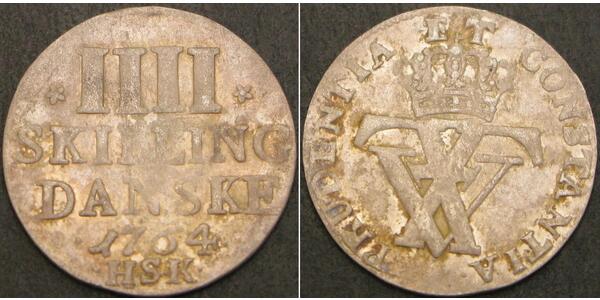 4 Skilling Denmark Silver 