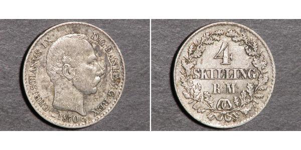 4 Skilling Данія Срібло Крістіан IX король Данії (1818-1906)