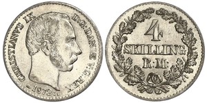 4 Skilling 丹麦 銀 克里斯蒂安九世 (1818-1906)