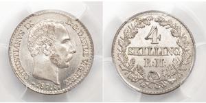 4 Skilling 丹麦 銀 克里斯蒂安九世 (1818-1906)