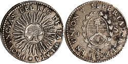 4 Sol Province Unite del Río de la Plata (1810 -1831) Argento 