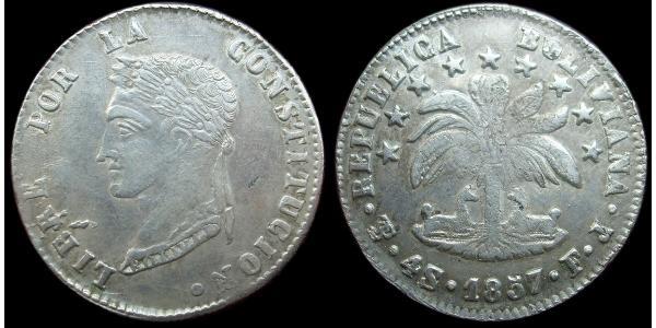 4 Sol Plurinational State of Bolivia (1825 - ) Silver 