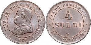 4 Soldo États pontificaux (752-1870)  Pie IX (1792- 1878)