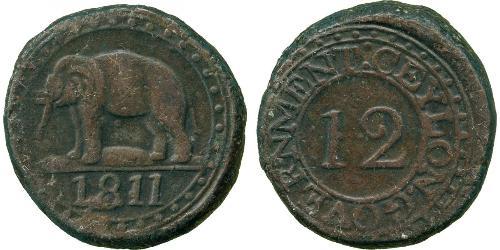 4 Stiver / 1/12 Rixdollar Sri Lanka Cobre Jorge III (1738-1820)