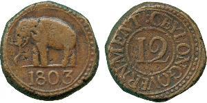 4 Stiver / 1/12 Rixdollar Sri Lanka/Ceylon Copper George III (1738-1820)