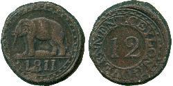 4 Stiver / 1/12 Rixdollar Sri Lanka/Ceylon 銅 喬治三世 (1738-1820)