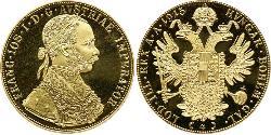 4 Ducat Imperio austrohúngaro (1867-1918) Oro Franz Joseph I (1830 - 1916)