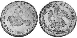 4 Ескудо Second Federal Republic of Mexico (1846 - 1863) Золото 