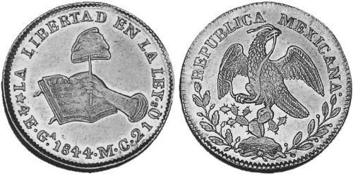 4 Ескудо Second Federal Republic of Mexico (1846 - 1863) Золото 