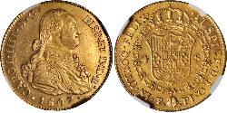 4 Ескудо Іспанська Імперія (1700 - 1808) Золото Карл IV король Іспанії  (1748-1819)