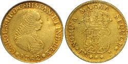4 Ескудо Нова Ґранада (1717 - 1819) Золото Карл III король Іспанії (1716 -1788)