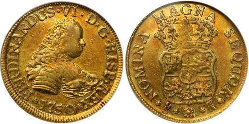 4 Ескудо Чилі Золото Фердинанд VI  король Іспаніі (1713-1759)