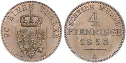 4 Pfennig Königreich Preußen (1701-1918) Kupfer 