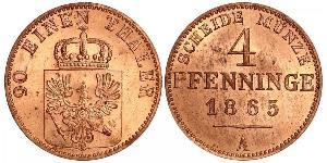 4 Пфеніг Королівство Пруссія (1701-1918) Мідь 