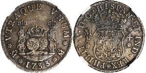 4 Реал Новая Испания (1519 - 1821) Серебро Филипп V король Испании (1683-1746)