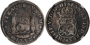 4 Реал Новая Испания (1519 - 1821) Серебро Филипп V король Испании (1683-1746)