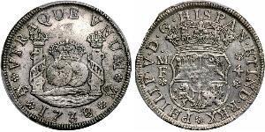 4 Реал Нова Іспанія (1519 - 1821) Срібло Філіп V король Іспанії  (1683-1746)