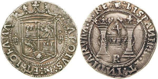 4 Реал Нова Іспанія (1519 - 1821) Срібло Карл V імператор Священної Римської імперії (1500-1558)