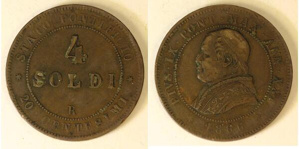 4 Сольдо Папская область (752-1870)  Пий IX (1792- 1878)