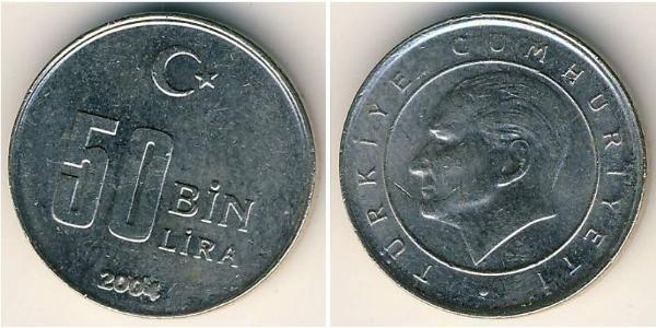 50000 Lira Turquía (1923 - ) Níquel/Cobre 
