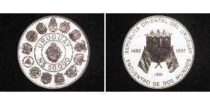 50000 Peso Uruguay Argent 