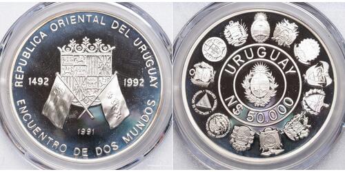 50000 Peso Uruguay Argent 