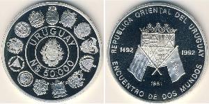 50000 Peso Uruguay Argento 
