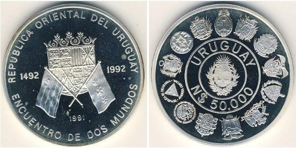 50000 Peso Uruguay Argento 
