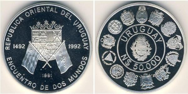 50000 Peso Uruguay Argento 