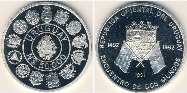 50000 Peso Uruguay Silver 