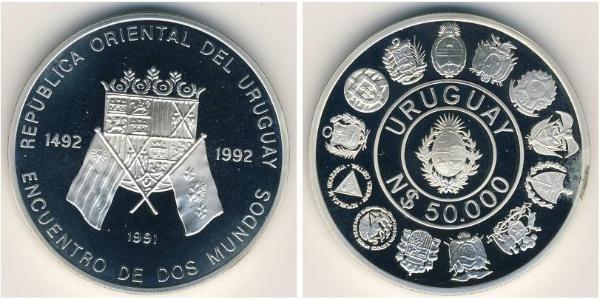 50000 Peso Uruguay 銀 