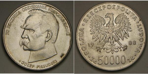 50000 Zloty 波兰人民共和国 (1944 - 1989) 銀 约瑟夫·毕苏斯基