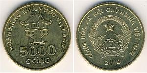 5000 Dong Vietnam Ottone 