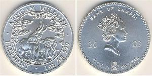 5000 Kwacha Zambia (1964 - ) Plata Isabel II (1926-2022)