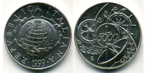 5000 Lira Italie Argent 